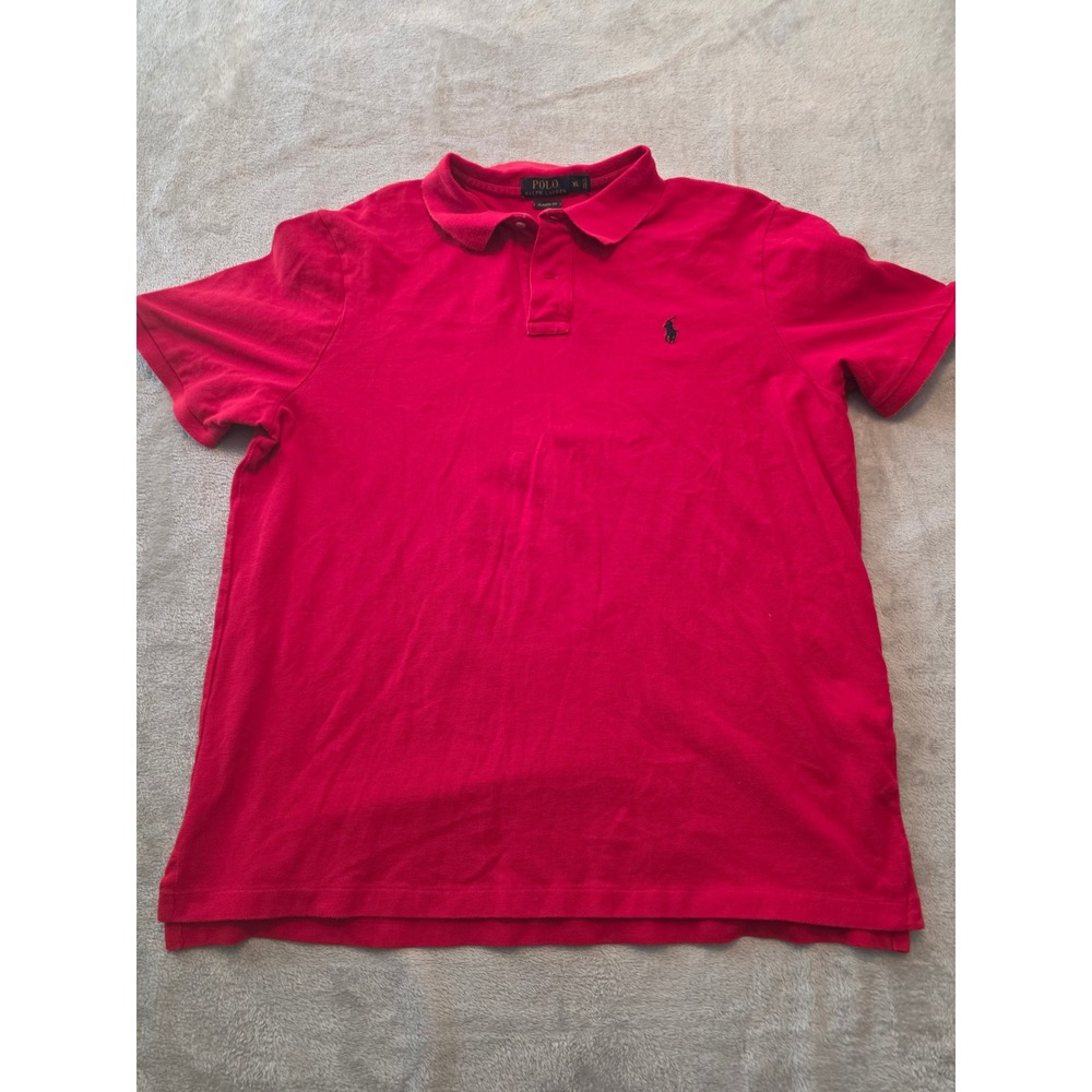 Polo Ralph Lauren Polo Shirt Mens XL Red Classic Fit Short Sleeve Pony Logo